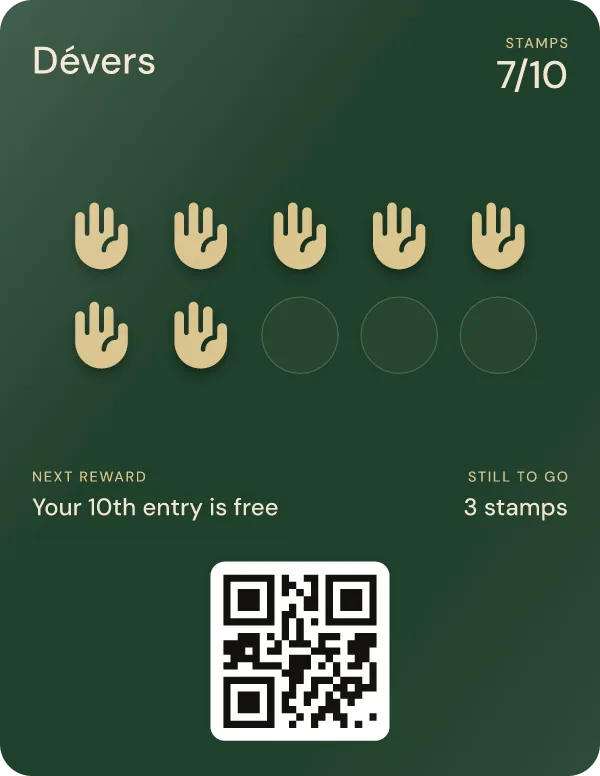 The same card after the scan: 7 of 10 stamps