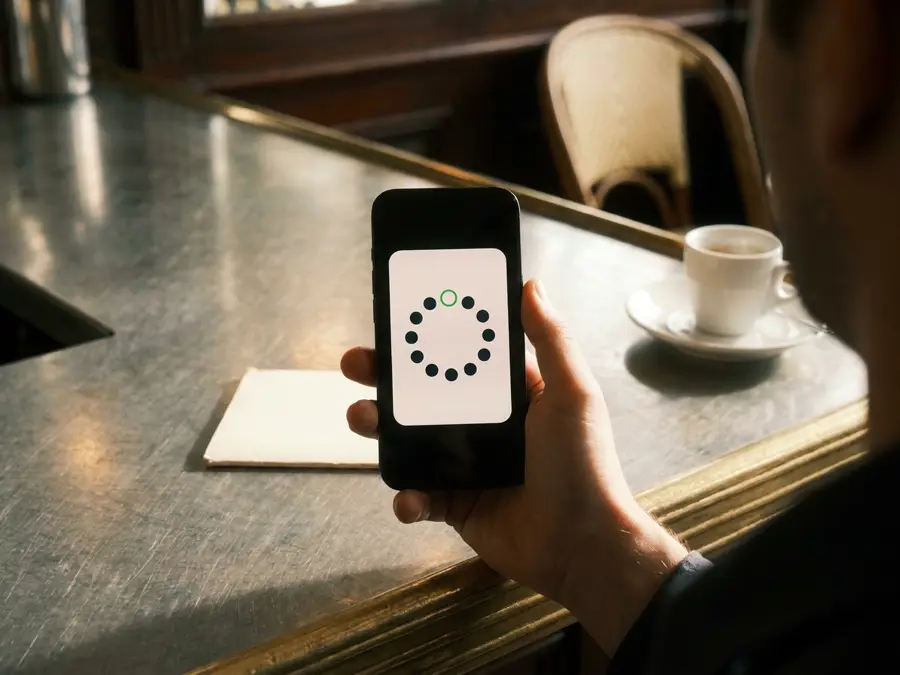 Scanning a card at the counter